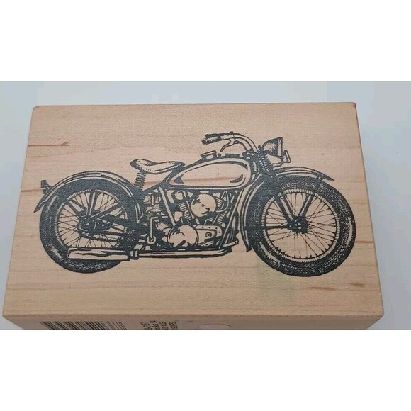 PSX Classic Motorcycle G2107 Rubber Stamp Biker Bike Dad Father's Day Man Card - Picture 1 of 4